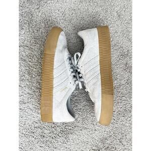 Adidas Sambarose Women’s Size 10 Shoes Grey Suede Classic Low Sneakers Gum Sole